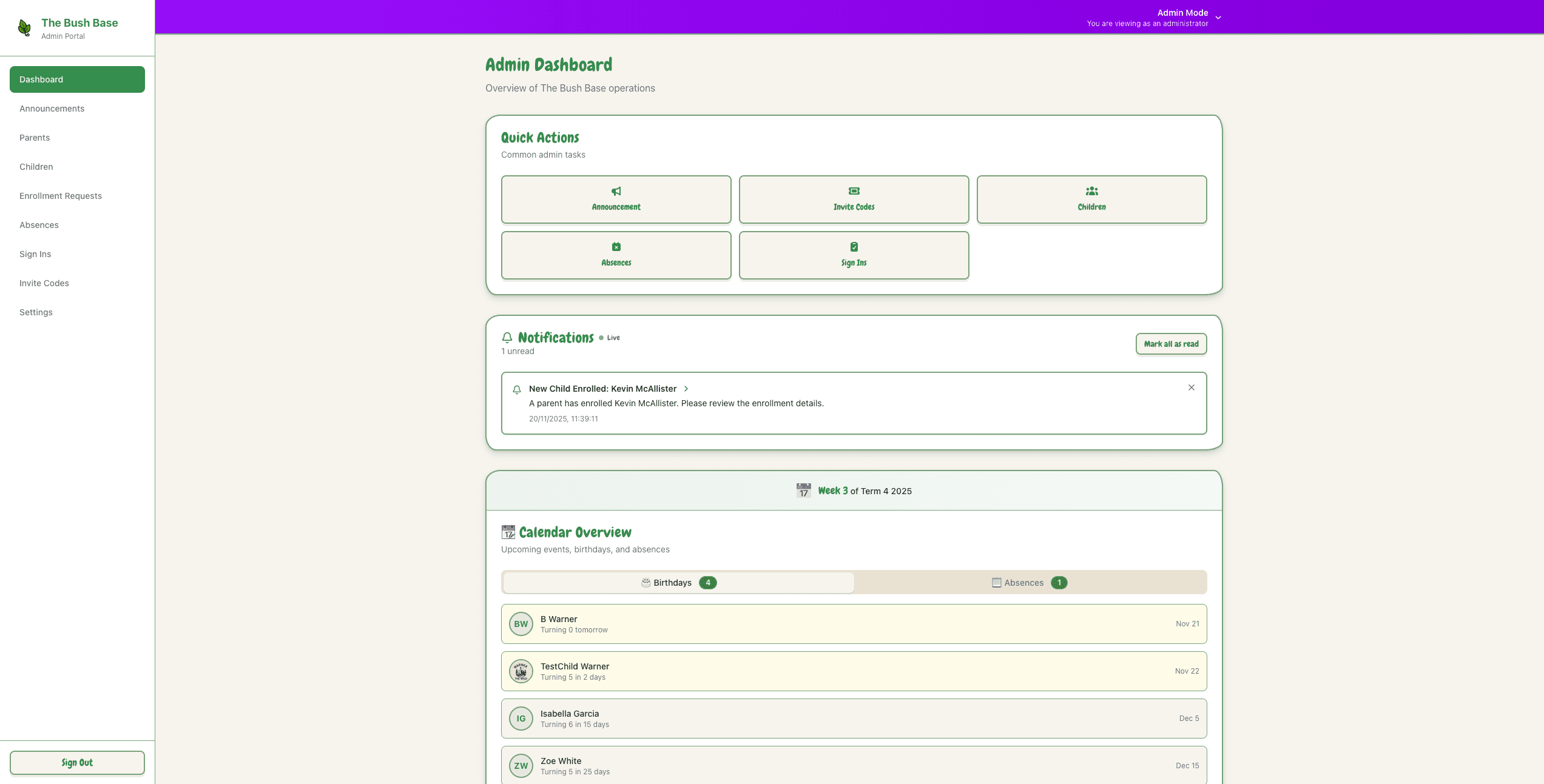 WilderOps Admin Dashboard - Desktop